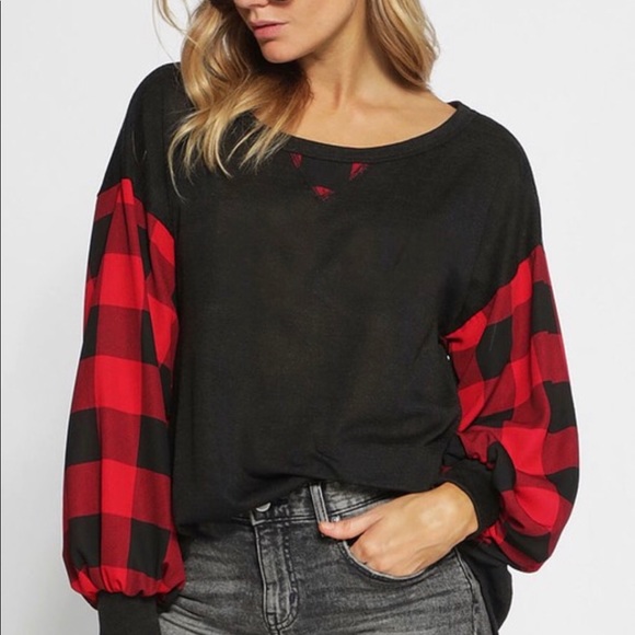 BiBi Sweaters - New with Tags Buffalo Plaid Top